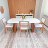 Conjunto Mesa de Jantar com 4 Cadeiras 100% Mdf Off White Cesare Claro Dalla Costa - 1
