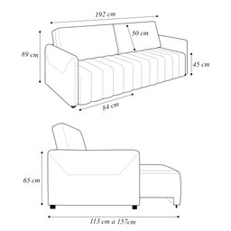 Sofá-cama Decorativo Retrátil Thanos 2 Lugares 192cm Veludo Grafite G45 - Gran Belo - 4