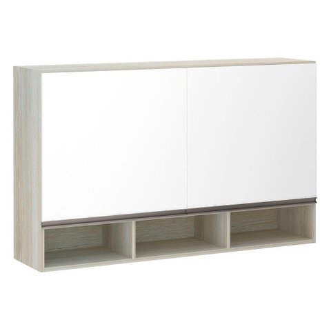 Armário 120cm 2 Portas C/Nicho Legno Crema C/Branco Pola
