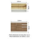 Ver imagem 3 de Cozinha Compacta Madesa Glamy 120002 com Armário e Balcão (Sem Tampo e Pia) Branco/Rustic Cor:Branco