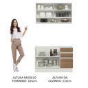 Ver imagem 5 de Cozinha Compacta Madesa Glamy 120002 com Armário e Balcão (Sem Tampo e Pia) Branco/Rustic Cor:Branco