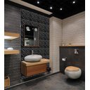 Ver imagem 3 de Kit 20 Placas PVC 3d Revestimento De Parede Decorativa Estrelar Preto 25 cm