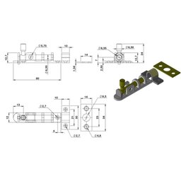 Trinco Universal Latão/zamac Cromado 6cm Cartela Isero - 2