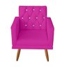 Kit 2 Poltronas Thais Capitonê Strass Com Rodapé e 1 Puff Quadrado Suede Pink - Móveis Mafer - 4