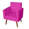 Kit 2 Poltronas Thais Capitonê Strass Com Rodapé e 1 Puff Quadrado Suede Pink - Móveis Mafer - 2
