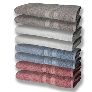 8 Toalhas Grande e Grossa 2 Rose 2 Azul 2 Branco 2 Cinza