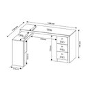 Ver imagem 2 de Mesa Canto P/escritório Me4101 C/ 3 Gavetas Branco - Tecno Mobili