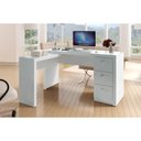 Ver imagem 1 de Mesa Canto P/escritório Me4101 C/ 3 Gavetas Branco - Tecno Mobili