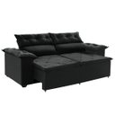 Ver imagem 1 de Sofá Compact 150Cm Retrátil, Reclinável Preto com molas Espirais 5 Posições Ws