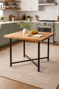 Ver imagem 7 de Mesa Alta Bistrô Decorlidi com Tampo 68 Cm Cor Imbuia Estrutura Aço Preto Design Industrial