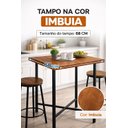 Ver mais imagens de Mesa Alta Bistrô Decorlidi com Tampo 68 Cm Cor Imbuia Estrutura Aço Preto Design Industrial