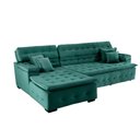 Ver imagem 4 de Sofá Orlando 2.40x2.10m com Chaise, Retrátil e Reclinável - Verde