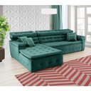 Ver imagem 2 de Sofá Orlando 2.40x2.10m com Chaise, Retrátil e Reclinável - Verde