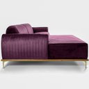 Ver imagem 3 de Sofá Molino 3 Lugares 230cm Chaise Direito Pés Gold Veludo Roxo - Nexta Casa