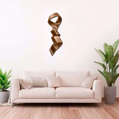 Decoração de Parede Escultura de Metal Exclusivo no Brasil Home Decor Bronze Escuro - 3