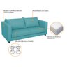 Sofá 2 Lugares Lisboa Suede - Doce Sonho Móveis Sofá 2 Lugares Sofás Azul Turquesa - 5