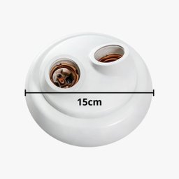 Kit 5 Plafon Redondo Duplo Bocal Porcelana E-27 Branco - Opl - 2