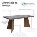 Ver imagem 3 de Mesa de Jantar Retangular Tampo com Moldura e Vidro Sobreposto Rustic/Cinza 5389 Madesa