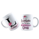 Ver imagem 1 de Canecas de Porcelana Personalizadas Alfabeto Evangelico Letra L