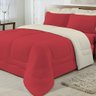 Kit 5 Peças Edredom Casal King Vermelho com Palha - 1