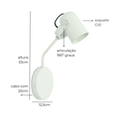 Ver imagem 4 de Luminária de Parede Arandela Articulada Nelle Branco