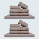 Ver imagem 1 de Jogo de Toalhas 10 P?s Cole??o Montreal 100% Algod?o Cinza+cinza