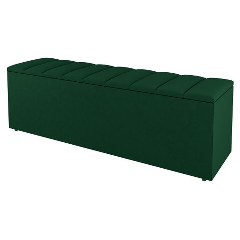 Calçadeira Baú Queen Size Cora 160cm Suede Verde - Abmaza
