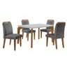 Sala de Jantar Mesa Liz 120cm em Mdf Canto Reto e 4 Cadeiras Athenas Moderna - 3