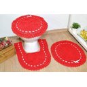 Ver imagem 1 de Jogo de Banheiro em Crochê - Vermelho Paixão Arte & Tear