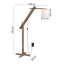 Ver imagem 4 de Luminária Abajur de Chão Rubi Pés Madeira Ajustável - Palha