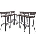 Ver imagem 1 de Jogo Com 6 Banquetas Alta Forts Marrom Floral, Fibra Uv Bancada, área Goumert, Bar, Piscina, Balc