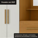 Ver imagem 5 de Guarda Roupa Capella 4 Portas 3 Gavetas Marrom/Cinamomo/Off White