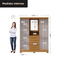 Ver imagem 3 de Guarda Roupa Capella 4 Portas 3 Gavetas Marrom/Cinamomo/Off White