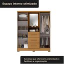 Ver imagem 2 de Guarda Roupa Capella 4 Portas 3 Gavetas Marrom/Cinamomo/Off White