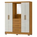Ver imagem 1 de Guarda Roupa Capella 4 Portas 3 Gavetas Marrom/Cinamomo/Off White