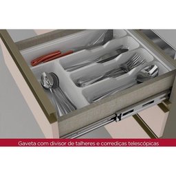 Cozinha 4 Peças (2 Armários + 1 Paneleiro + 1 Balcão) C6p12 Duna-cristal - 3
