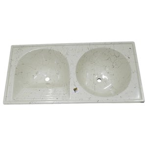 Tanque Granitado Alvenaria Duplo 1,2m 60l Conjunto Bege Irmãos Corso