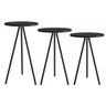 Conjunto com 03 Mesas Laterais 35cm Pés Palito 27957 Artesano - Preto - 2