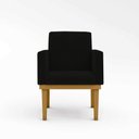 Ver imagem 1 de Kit 11 Poltronas Decorativas com Base Courino , Salão Cor: Courino Preto