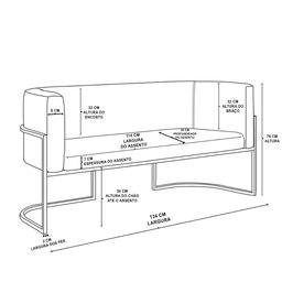Kit Sofá 2 Lugares + 2 Poltronas para Recepção – Balaqui Cor:azul Turquesa - 4