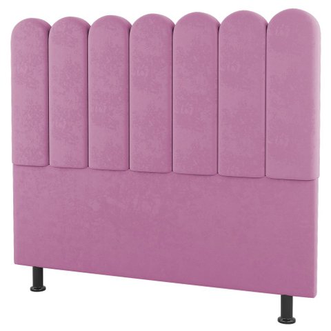 Cabeceira Cama Box Casal Queen Size Lana 160cm Suede Rosa - Desk Design