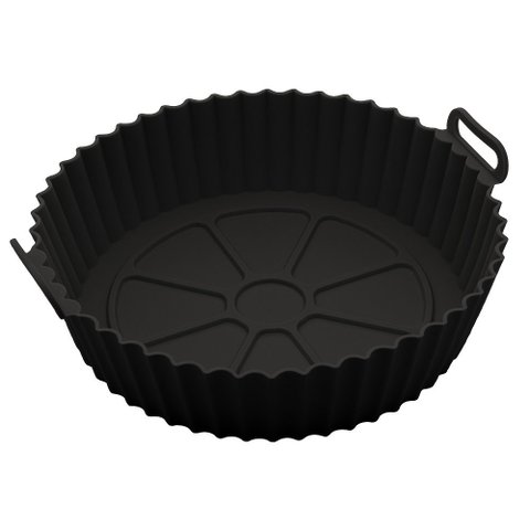 FORMA REDONDA DE SILICONE PARA AIR FRYER PRETA 4889 - LYOR