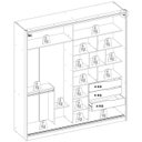 Ver imagem 2 de Roupeiro Belga com Portas de Correr Flex - Nogueira Touch/preto Prime Tx Demóbile