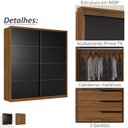 Ver imagem 6 de Roupeiro Belga com Portas de Correr Flex - Nogueira Touch/preto Prime Tx Demóbile