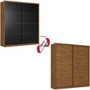 Ver imagem 7 de Roupeiro Belga com Portas de Correr Flex - Nogueira Touch/preto Prime Tx Demóbile