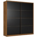 Ver imagem 1 de Roupeiro Belga com Portas de Correr Flex - Nogueira Touch/preto Prime Tx Demóbile