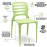 Cadeira para Cozinha Área Gourmet Jardim Empilhável Larsen P03 Verde Claro - Lyam Decor - 7