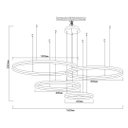 Ver imagem 4 de Pendente 4aros 40x60x80x100cm 175w 3k Aluminio Preto Sindora