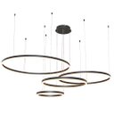 Ver imagem 1 de Pendente 4aros 40x60x80x100cm 175w 3k Aluminio Preto Sindora