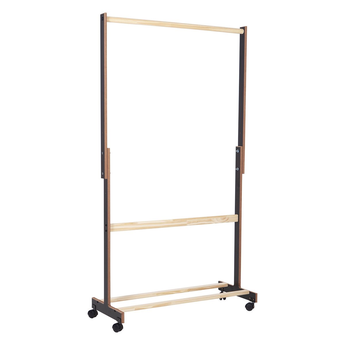Kit Sapateira Pinus e MDF Preto com Arara Organizador Roupas - 11